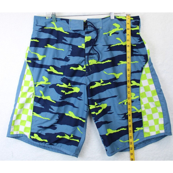 No Boundaries Board Shorts Swimwear Men 40 Summer Beach Multi Print Blue Green - Picture 4 of 10